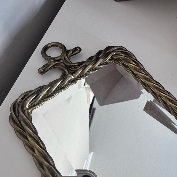 MCM brass mirror candle wall sconce - Picture 3 of 7